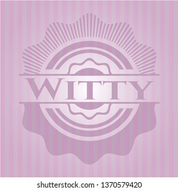 Witty badge with pink background