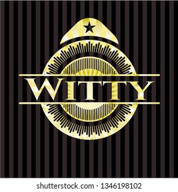 Witty gold badge or emblem