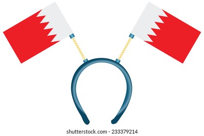 Witty headdress with flags Bahrain. Vector illustration.