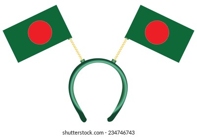Witty headdress with flags Bangladesh. Vector illustration.