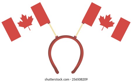Witty headdress with flags Canada. Vector illustration.