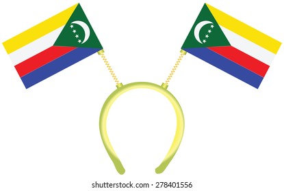 Witty headdress with flags Comoros. Vector illustration.