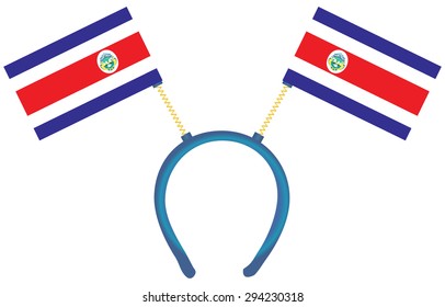Witty headdress with flags Costa Rica. Vector illustration.