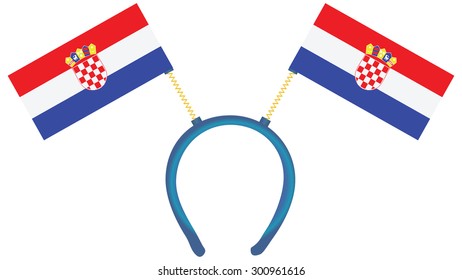 Witty headdress with flags Croatia. Vector illustration.