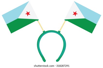 Witty headdress with flags. Vector illustration.
