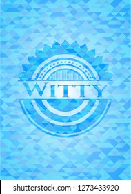 Witty realistic light blue mosaic emblem