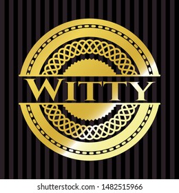Witty shiny badge. Vector Illustration. Detailed.