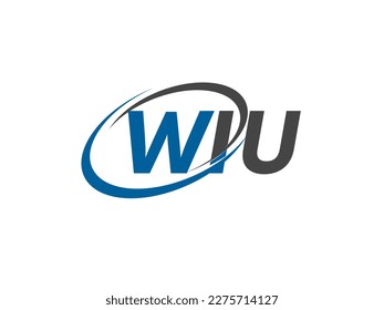 WIU letter creative modern elegant swoosh logo design