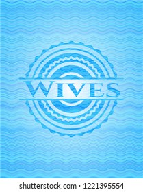 Wives water wave emblem background.