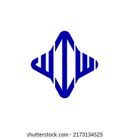 WIW letter logo creative design with vector graphic