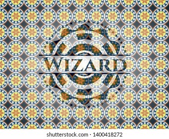 Wizard arabic emblem background. Arabesque decoration.