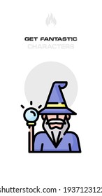 The wizard avatars, Element, Character Design. Crazy and Fantasy Future World Topic. Realistic, Cartoon, Fantastic, Sci-fi Style