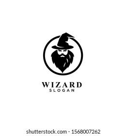 wizard badge logo icon design vector illustration