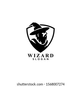 wizard badge logo icon design vector illustration