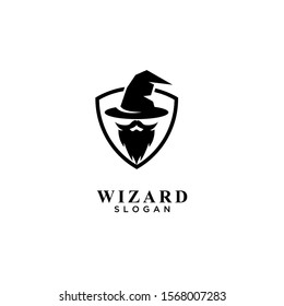 wizard badge logo icon design vector illustration