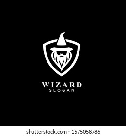 wizard badge logo icon design vector illustration