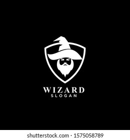 wizard badge logo icon design vector illustration