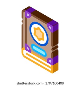 Wizard Book Icon Vector. Isometric Wizard Book sign. color isolated symbol illustration