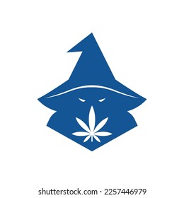 Wizard cannabis vector logo illustration