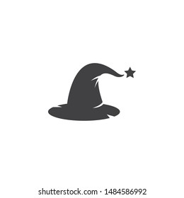 Wizard cap carachter logo vector template