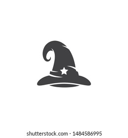 Wizard cap carachter logo vector template