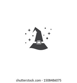 Wizard cap character logo vector template