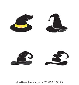 Wizard cap character logo vector design