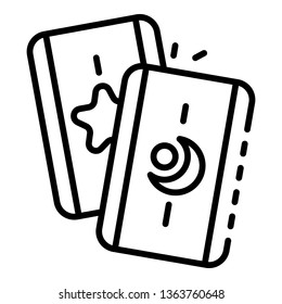 Wizard cards icon. Outline wizard cards vector icon for web design isolated on white background