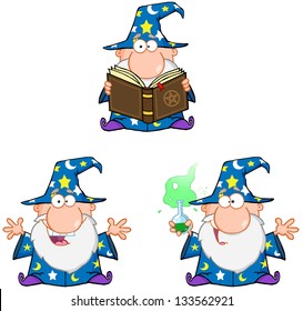 Wizard Cartoon Characters. Vector Collection 2