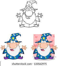 Wizard Cartoon Characters. Vector Collection 8