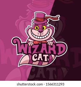 wizard cat mascot esport logo design