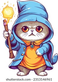 Wizard cat vector Featuring intricate details and vibrant colors, this vector artwork brings the charm and allure of wizardry to life. 