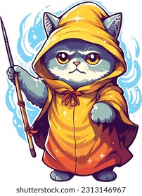 Wizard cat vector Featuring intricate details and vibrant colors, this vector artwork brings the charm and allure of wizardry to life. 