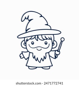 wizard character cartoon vector illustration