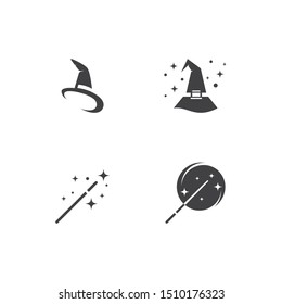 Wizard character element logo vector template