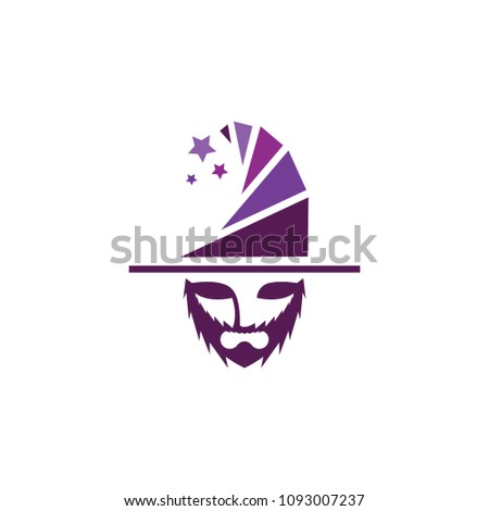 wizard character logo template v 1 cool stock vector royalty free