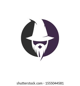 Wizard character logo vector template