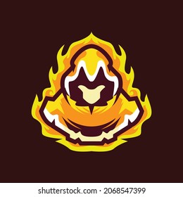 Wizard Doing a Magic Spell Team e-Sport Logo sign symbol vector illustration