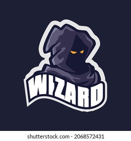 Wizard Doing a Magic Spell Team e-Sport Logo sign symbol vector illustration