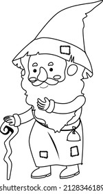 Esquema del doodle del asistente para la ilustración de color