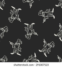 wizard doodle seamless pattern background