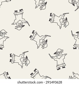 wizard doodle seamless pattern background