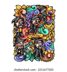 Wizard Doodle Vector Design Illustrations
