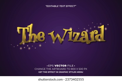 The Wizard editable text effect vector template