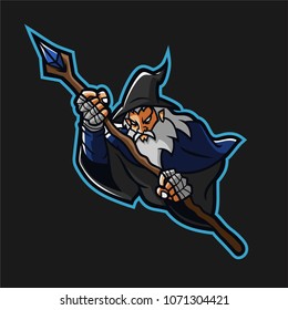 wizard esport gaming mascot logo template
