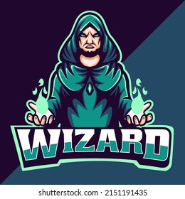 wizard esport logo mascot design