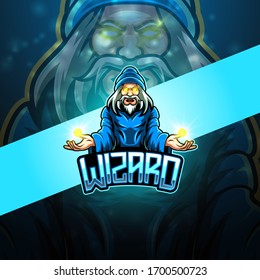 Wizard esport mascot logo design	
