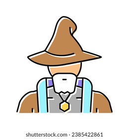 wizard fairy tale personage color icon vector. wizard fairy tale personage sign. isolated symbol illustration