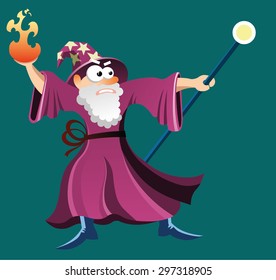 Wizard with a fireball