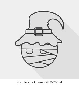 wizard flat icon with long shadow, line icon